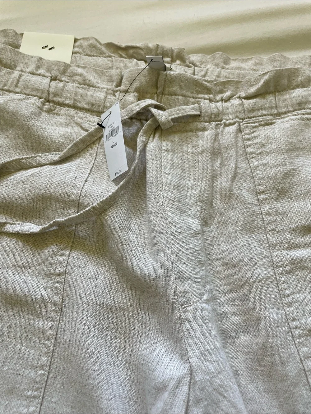 Banana Republic Women's Linen-Blend Drawstring Pants - Light Tan